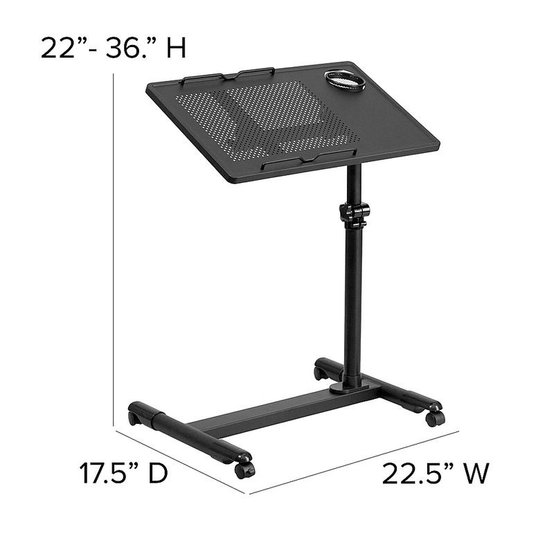 Alt View Zoom 12. Flash Furniture - Macon Rectangle Contemporary Laminate  Laptop Desk - Black