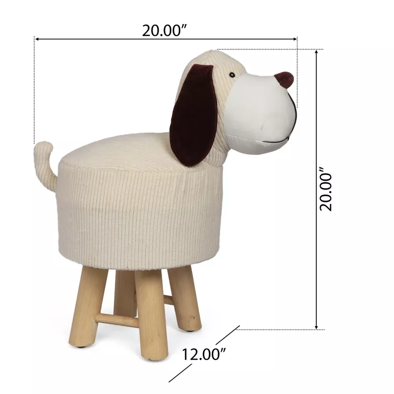 Mapleton Contemporary Kids Dog Ottoman by Christopher Knight Home - Ginger+Natural