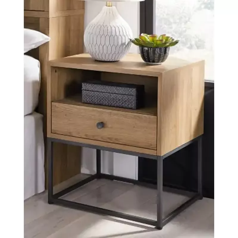 Light Brown Thadamere One Drawer Night Stand