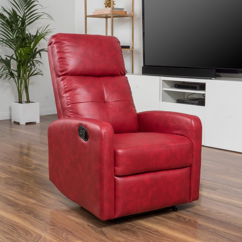 Samedi PU Leather Recliner Club Chair by Christopher Knight Home - White