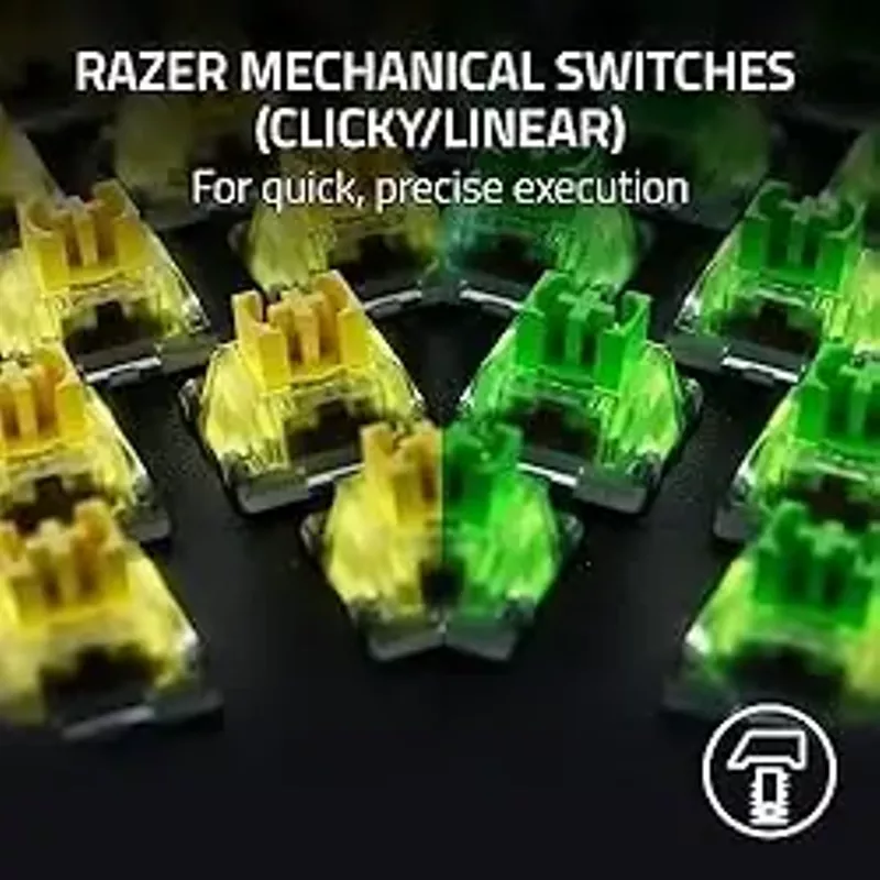 Razer - BlackWidow V4 Full Size Wired Mechanical Green Switch Gaming Keyboard with Chroma RGB - Black