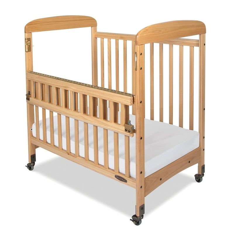 Child Craft Avery SafeAccess Compact Clearview Crib with 2" Casters