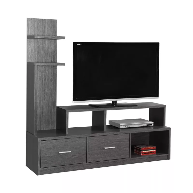 TV Stand/ 60 Inch/ Console/ Media Entertainment Center/ Storage Cabinet/ Living Room/ Bedroom/ Laminate/ Grey/ Contemporary/ Modern