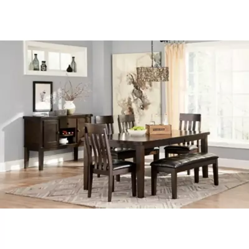 Dark Brown Haddigan Large Upholstered Dining Room Bench