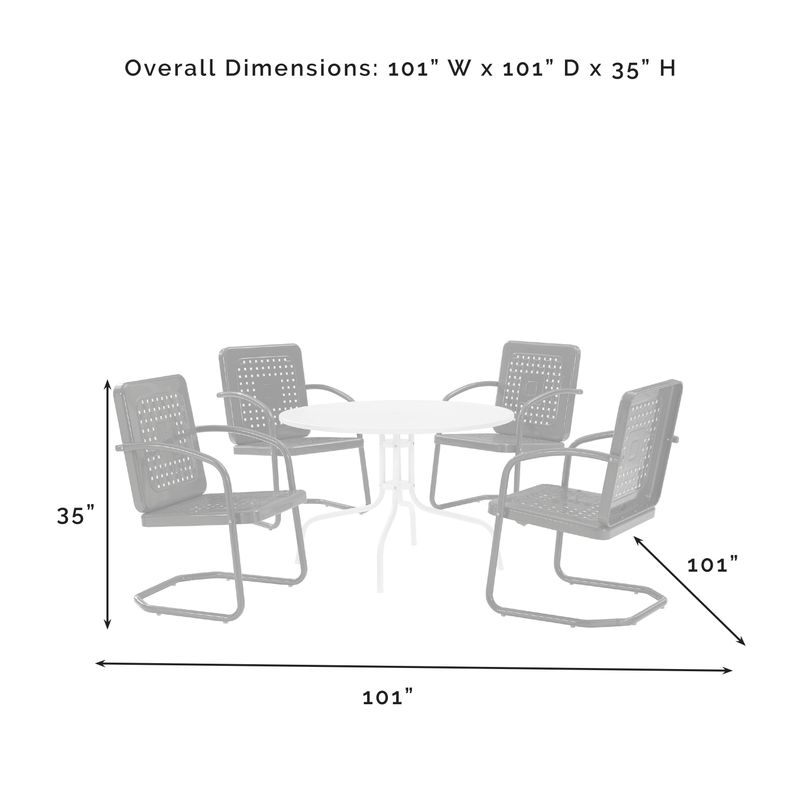 Bates Steel Outdoor 5-piece Dining Set - White