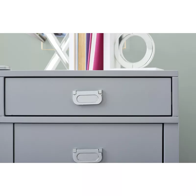 Pervis Side Storage Desk Gray