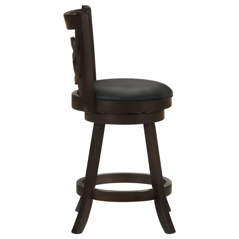 Calecita Swivel Counter Height Stools with Upholstered Seat Cappuccino (Set of 2)