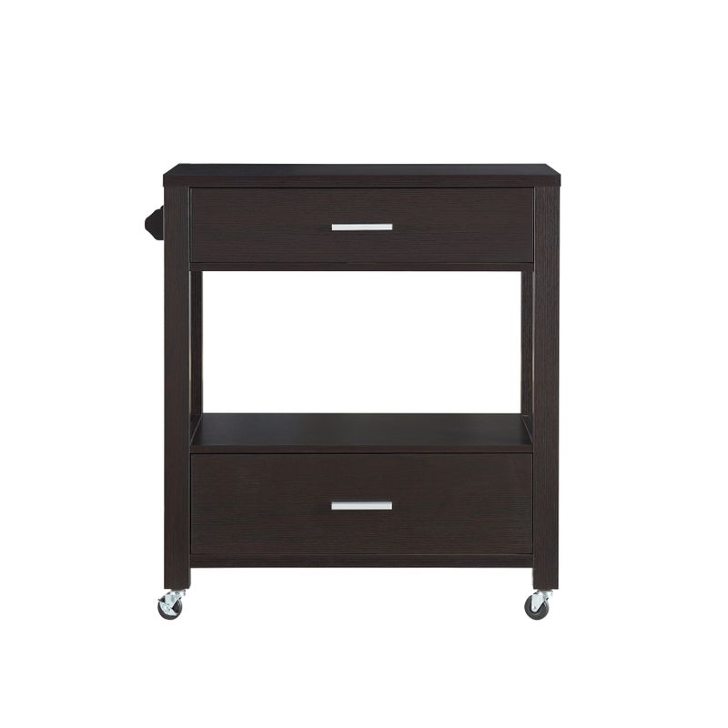 Furniture of America Newsom Modern 2-drawer Serving Cart - Cappuccino