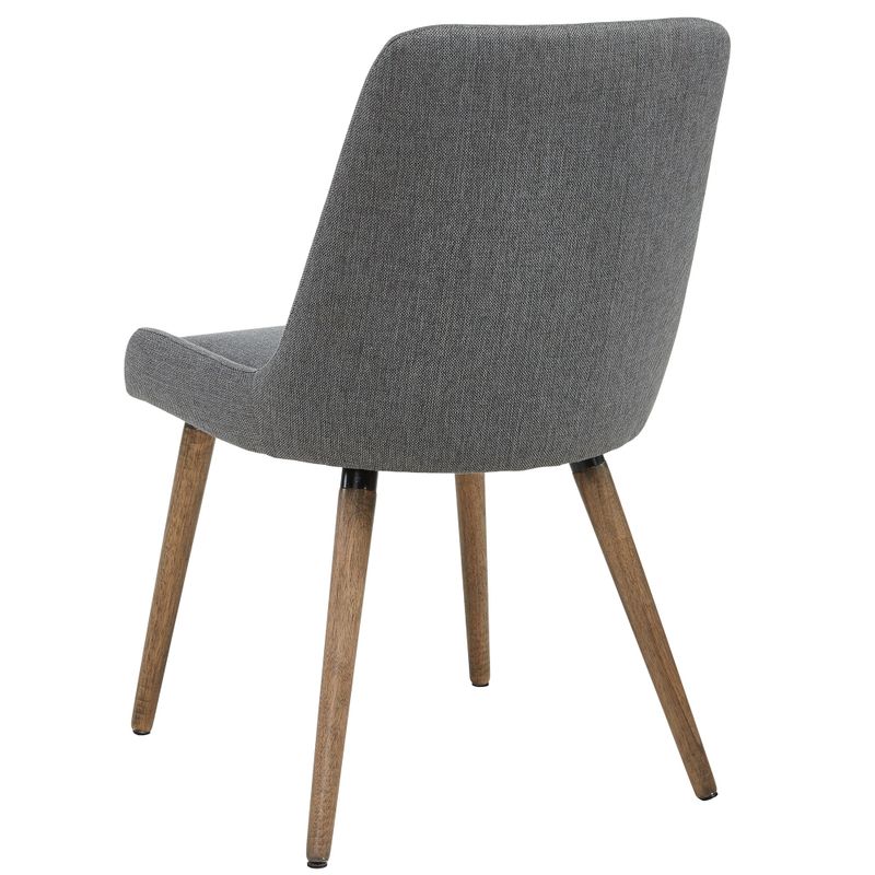 Mia Mid-century Grey Fabric Dining Chairs (Set of 2) - Mia Fabric Side Chairs Grey legs/Light Grey Fabric