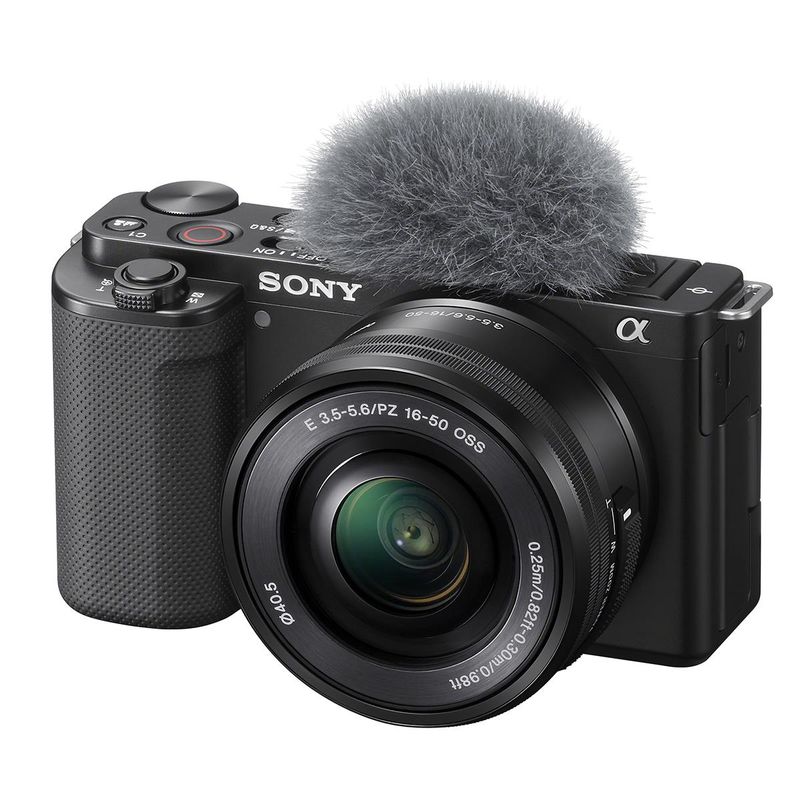 Sony ZV-E10 Mirrorless Camera with 16-50mm Lens, Black Bundle with 128GB SD Memory Card, Shoulder Bag, NP-FW50 Battery, Compact Smart...