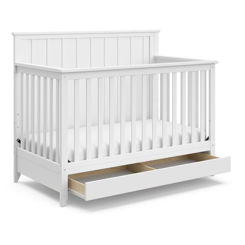 Storkcraft Forrest 4-in-1 Convertible Crib with Drawer - White