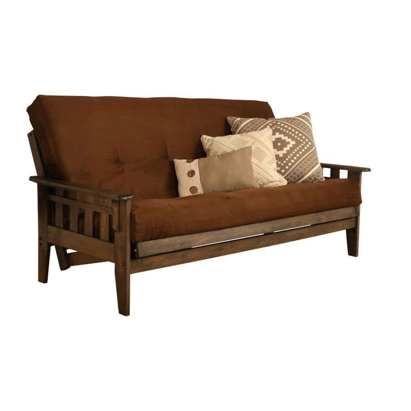 Rent to own Somette Tucson Fullsize Rustic Walnut Futon Set with