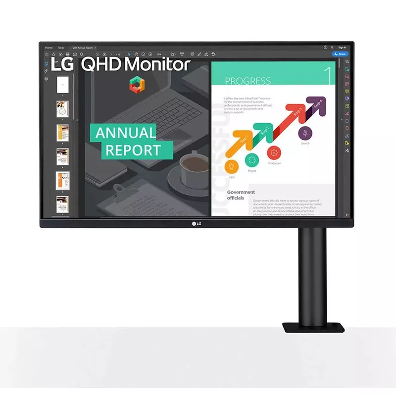 LG 27BN88Q-B 27" 16:9 QHD HDR10 IPS Monitor with Ergonomic Stand, Built-In Speakers