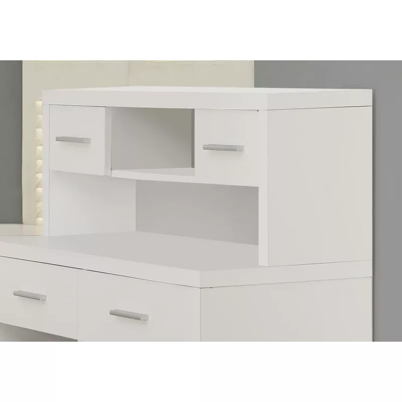 Computer Desk/ Home Office/ Corner/ Left/ Right Set-up/ Storage Drawers/ L Shape/ Work/ Laptop/ Laminate/ White/ Contemporary/ Modern