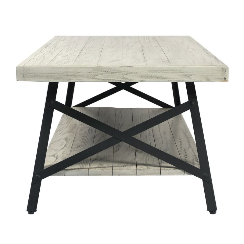 Carbon Loft Oliver Modern Rustic Wood Coffee Table - Brushed Grey