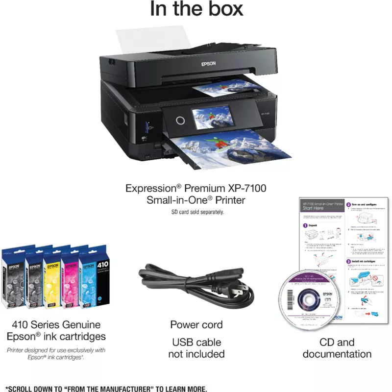 Epson - Expression Premium XP-7100 Wireless All-In-One Inkjet Printer - Black