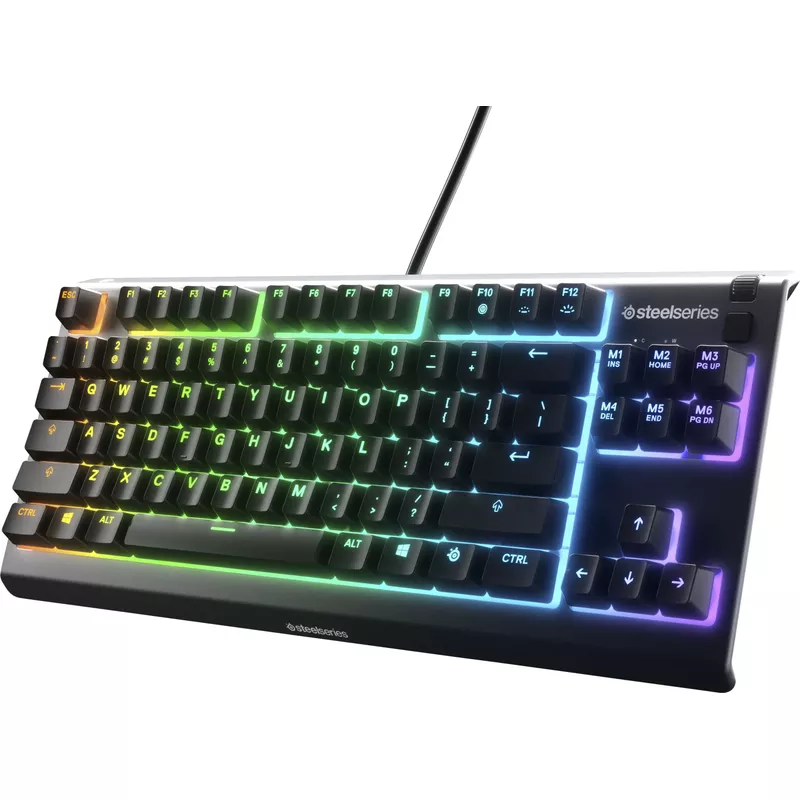 SteelSeries - Apex 3 TKL Wired Membrane Whisper Quiet Switch Gaming Keyboard with 8 zone RGB Backlighting - Black