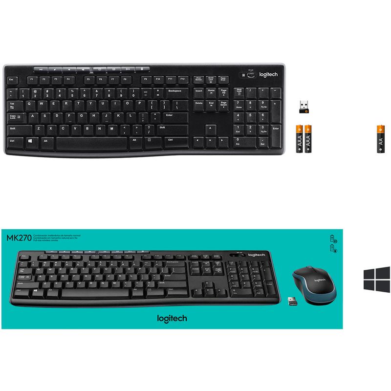 Alt View Zoom 17. Logitech - MK270 Full-size Wireless Membrane Keyboard and Mouse Bundle for Windows - Black