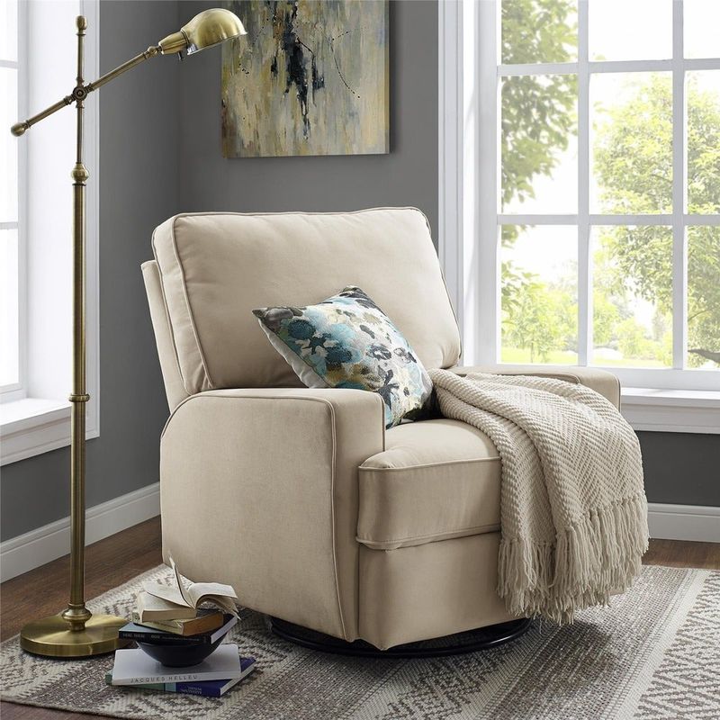 Avenue Greene Holly Swivel Glider Recliner Chair - Grey