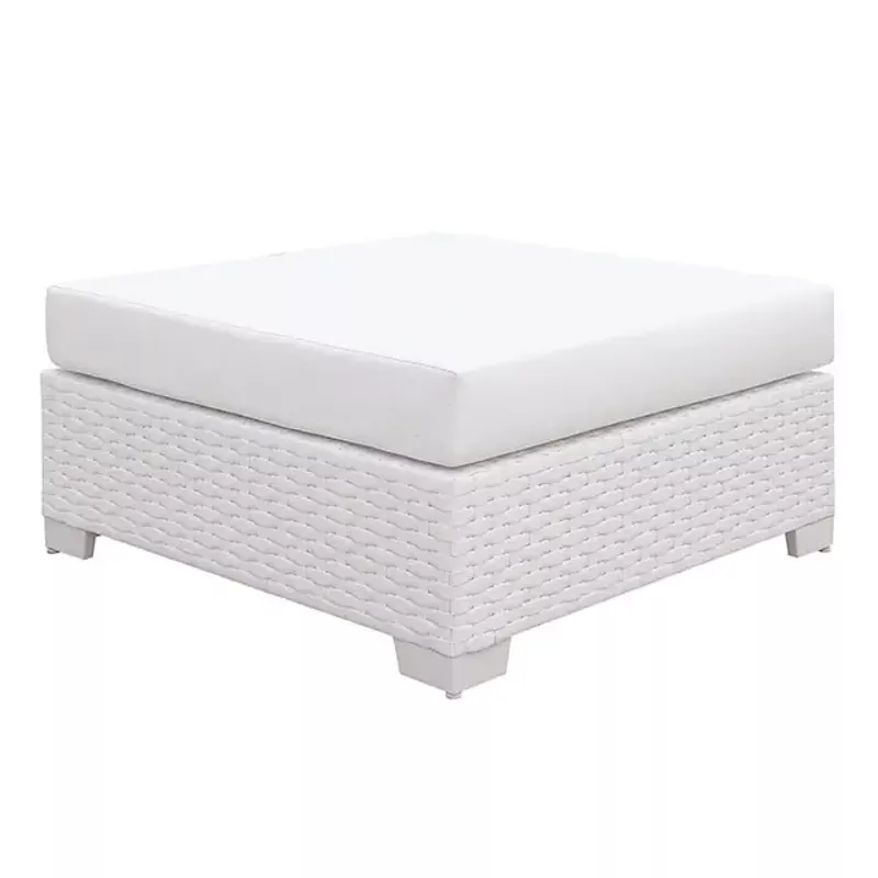 Contemporary White Large Ottoman