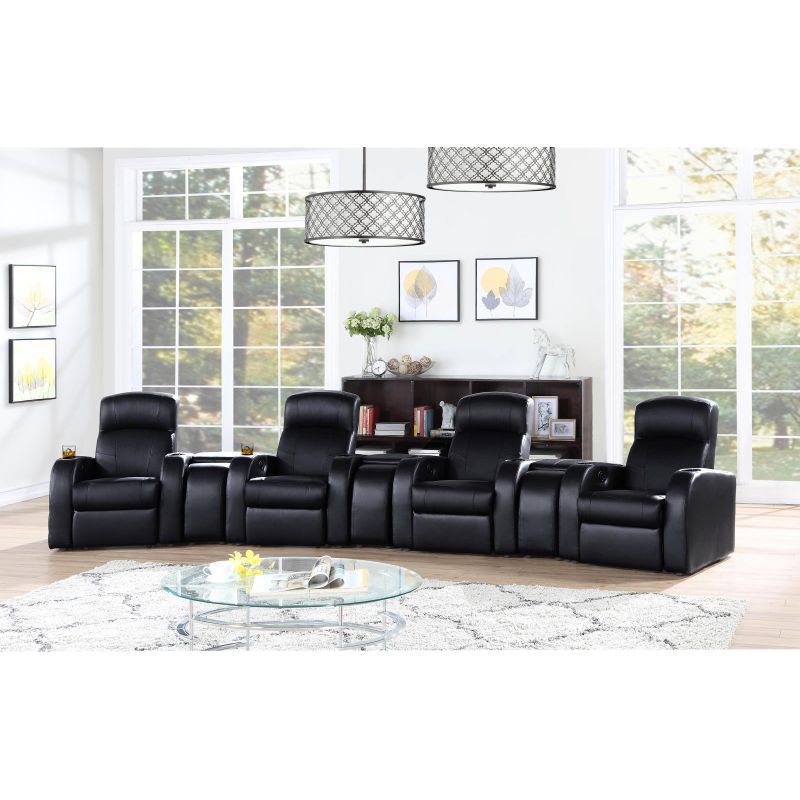 Cyrus Home Theater Upholstered Console Black