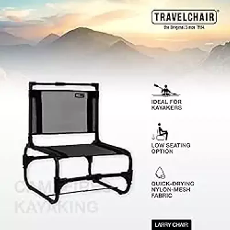 Travel Chair Larry Chair, Normal, Black Steel