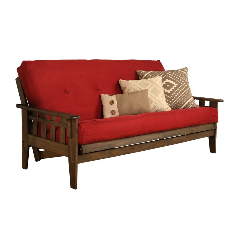 Rent to own Somette Tucson Fullsize Rustic Walnut Futon Set with