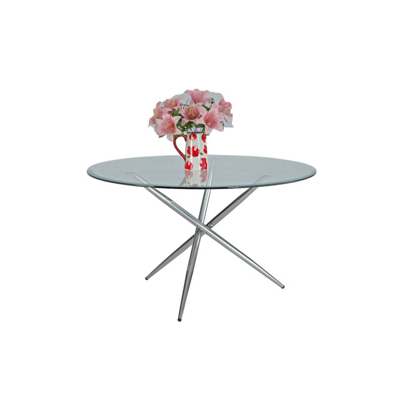 Somette Patty Dining Table with Criss Cross Base - Clear