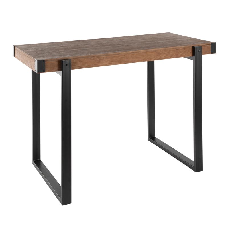 Odessa Industrial Counter Height Dining Table in Metal and Wood by LumiSource - Black/brown