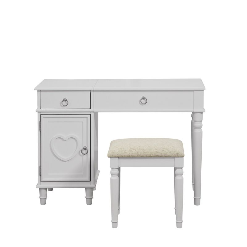 Bedroom Vanity Table with Stool Set - Rose Gold