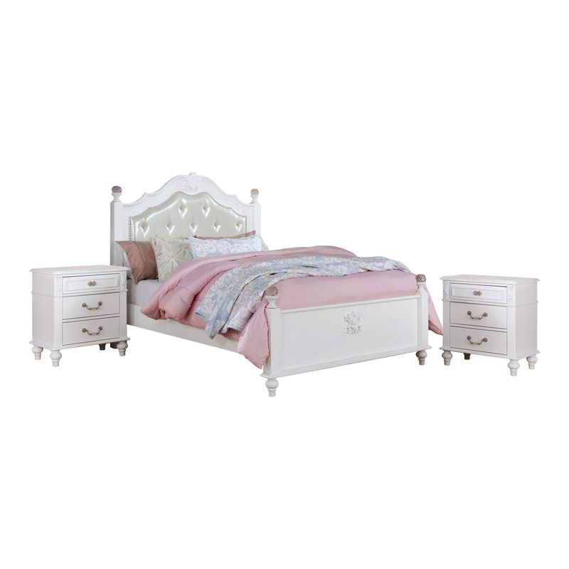 Furniture of America Marais 3-piece Bedroom Set with 2 Nightstands - Twin