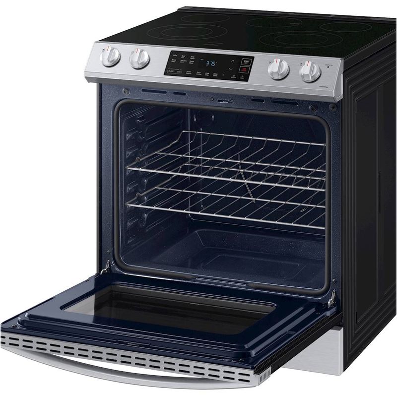 Alt View Zoom 15. Samsung - 6.3 cu. ft. Front Control Slide-In Electric Range with Wi-Fi, Fingerprint Resistant - Stainless steel