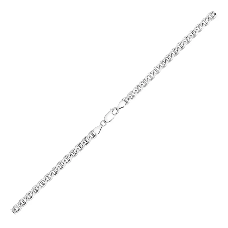 Sterling Silver Rhodium Plated Mariner Chain 6.0mm (20 Inch)