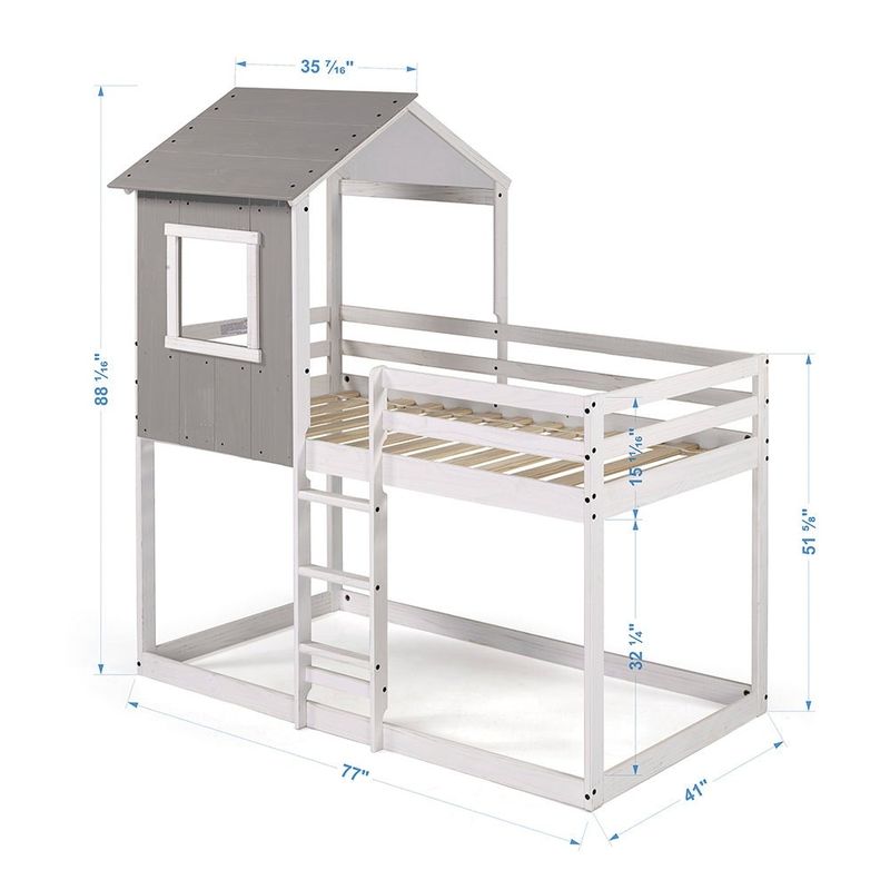 Tree House Bunk Bed - White/Grey
