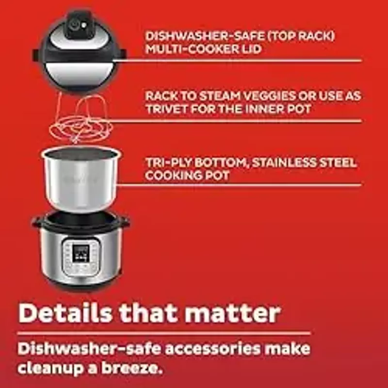Instant Pot Duo 7-in-1 Mini Electric Pressure Cooker, Slow Rice Cooker, Steamer, Sauté, Yogurt Maker, Warmer & Sterilizer, Includes Free App with over 1900 Recipes, Stainless Steel, 3 Quart