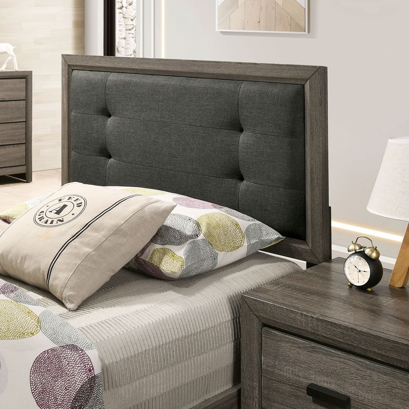 Furniture of America Aury Rustic Grey 6-piece Tufted Bedroom Set - Twin
