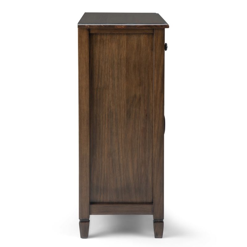 WYNDENHALL Hampshire Solid Wood Traditional Entryway Storage Cabinet - 40"w x 15"d x 36" h - Dark Chestnut Brown