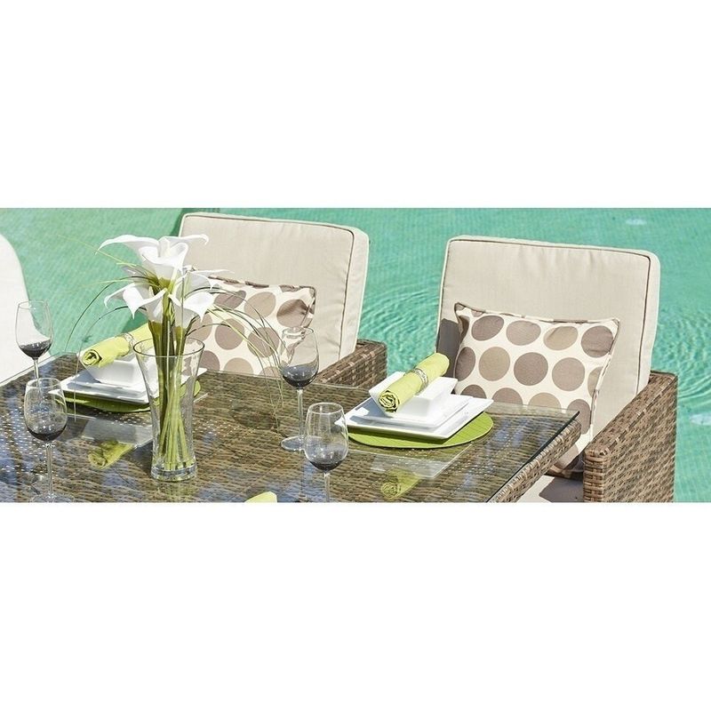 Direct Wicker 9 PCS Patio Wicker  Furniture Dining Set with Cushions