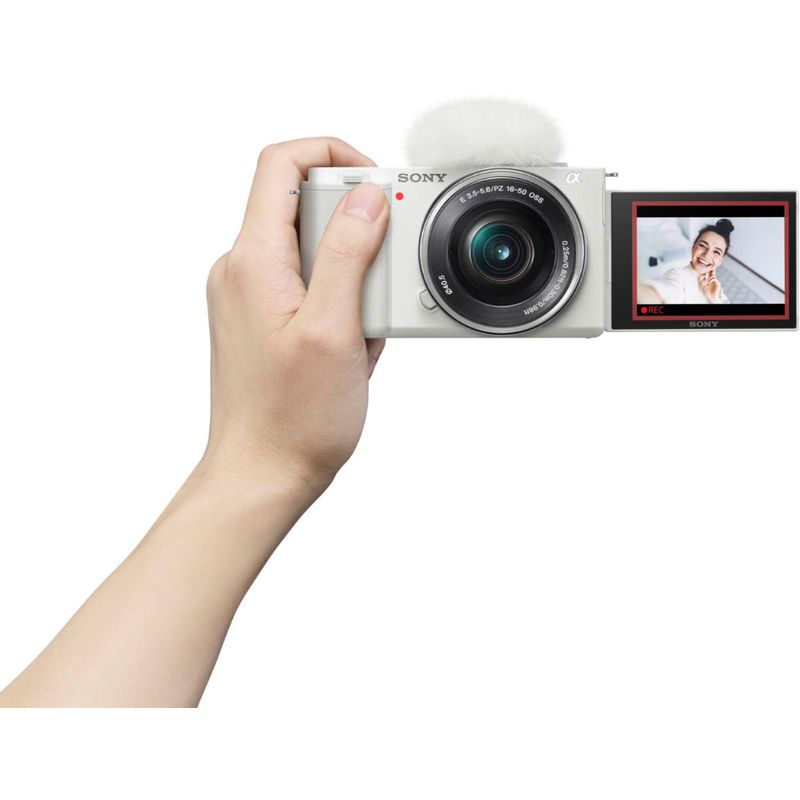 Alt View Zoom 11. Sony - Alpha ZV-E10 Kit Mirrorless Vlog Camera with 16-50mm Lens - White