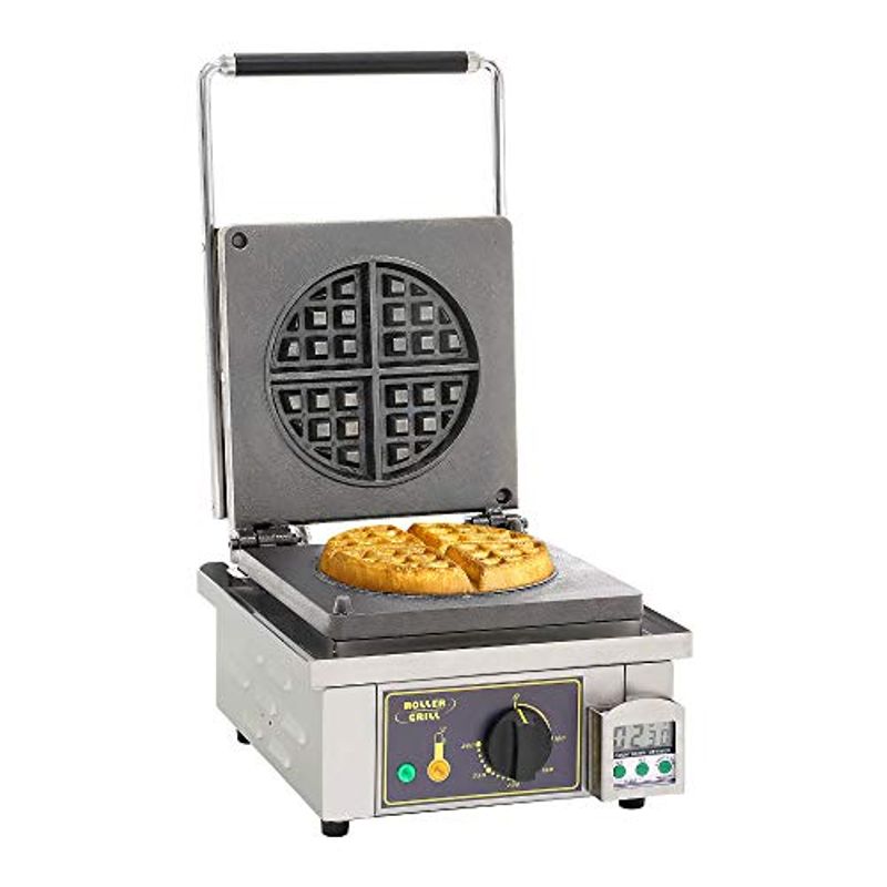 Equipex GES75/1 Sodir Single Classic Belgian Waffle Maker with Removable Cast Iron Grids, 120v