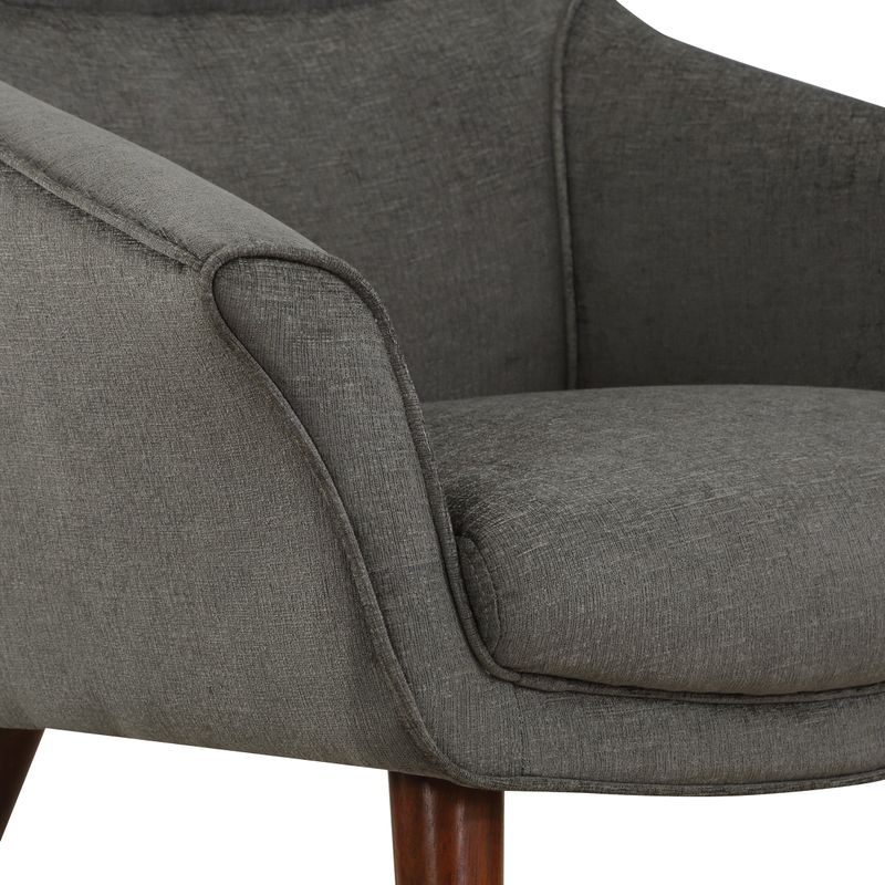 Waneta Chair and Ottoman - Charcoal Fabric