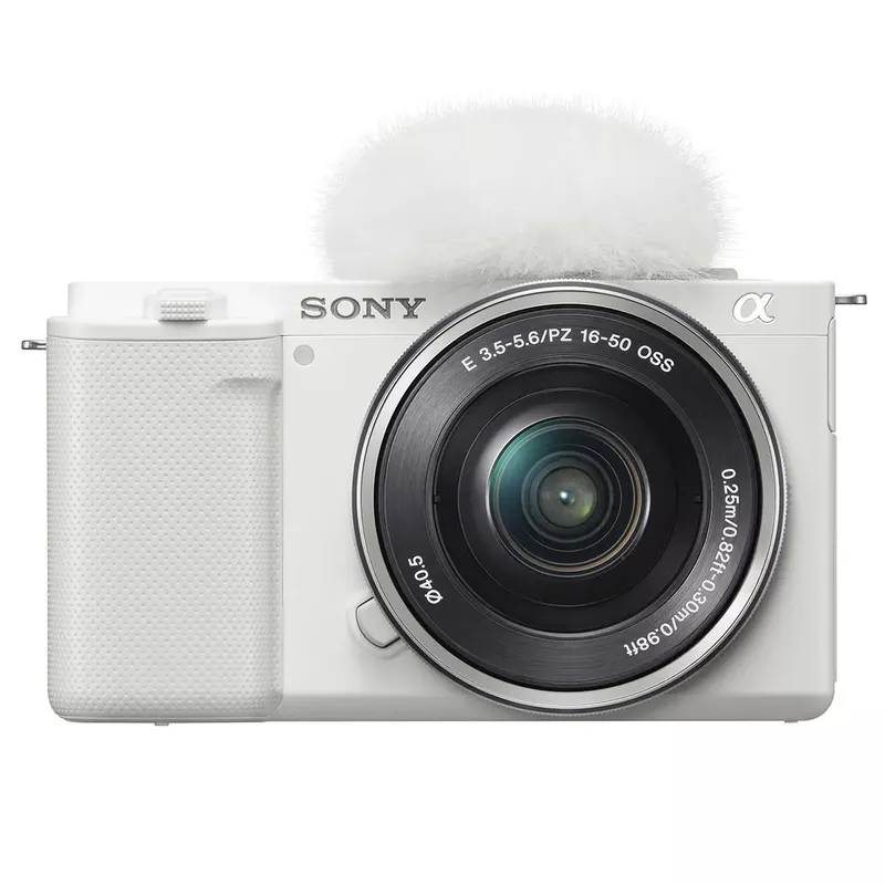 Sony - Alpha ZV-E10 Kit Mirrorless Vlog Camera with 16-50mm Lens - White
