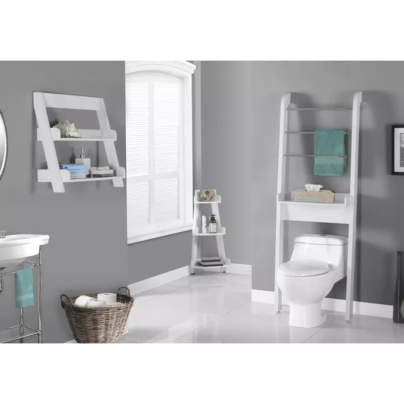 Bathroom Accent/ Shelves/ Storage/ Laminate/ White/ Contemporary/ Modern