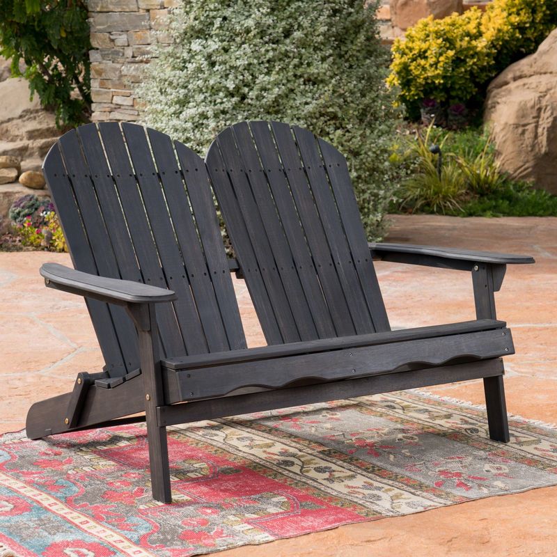 Rent to own Malibu Outdoor Wood Adirondack Loveseat by Christopher