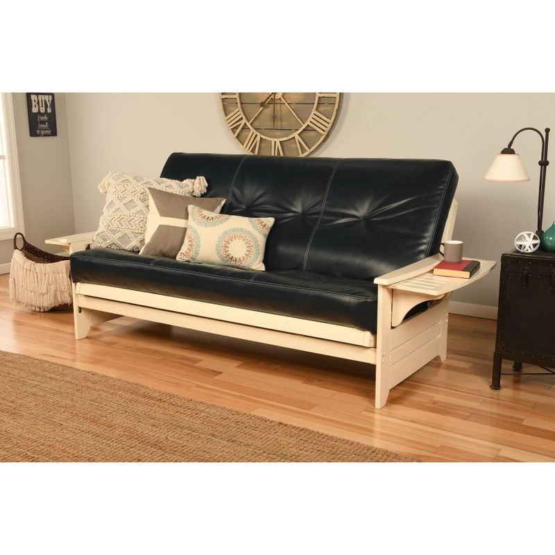 Copper Grove Dixie Futon Frame in Antique White Wood with Innerspring Mattress - Peter's Cabin