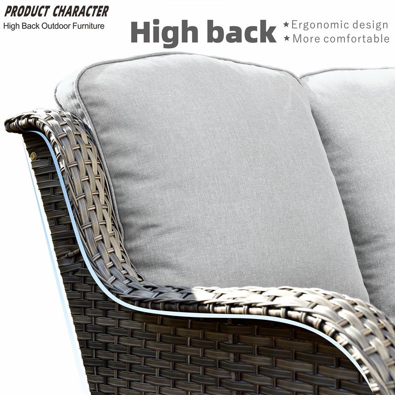 Rent to own OVIOS Rattan Wicker 5piece Patio Furniture Set Single