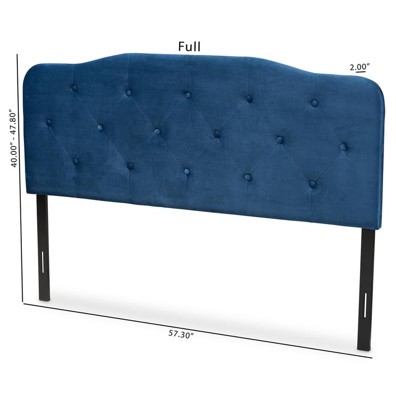 Gregory Modern & Contemporary Velvet Upholstered Headboard-Navy Blue - King