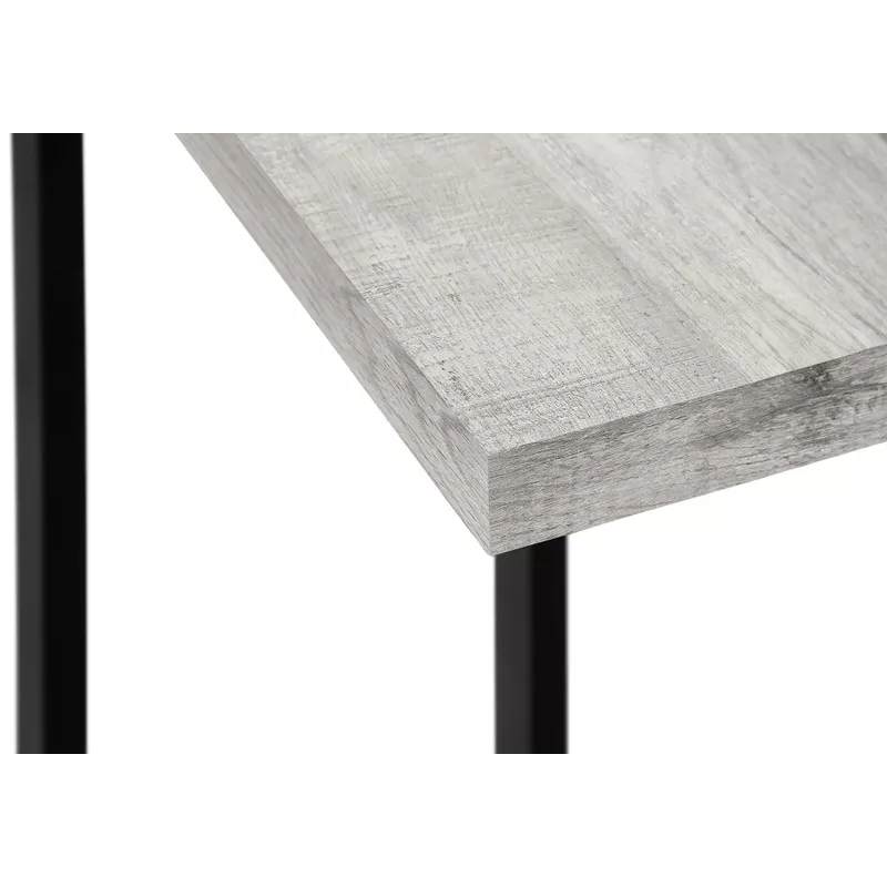 Accent Table/ C-shaped/ End/ Side/ Snack/ Living Room/ Bedroom/ Metal/ Laminate/ Grey/ Black/ Contemporary/ Modern