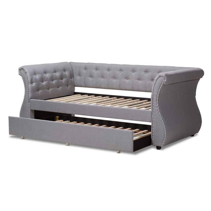 Contemporary Fabric Daybed with Trundle by Baxton Studio - Grey