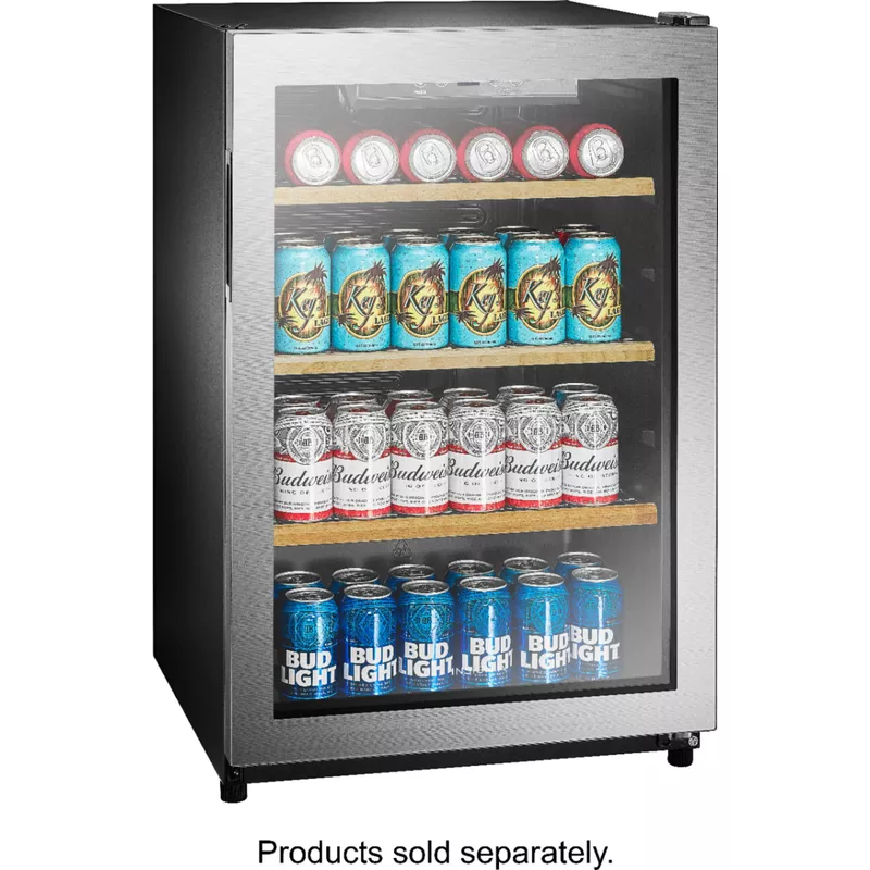 Insignia™ - 130-Can Beverage Cooler - Silver
